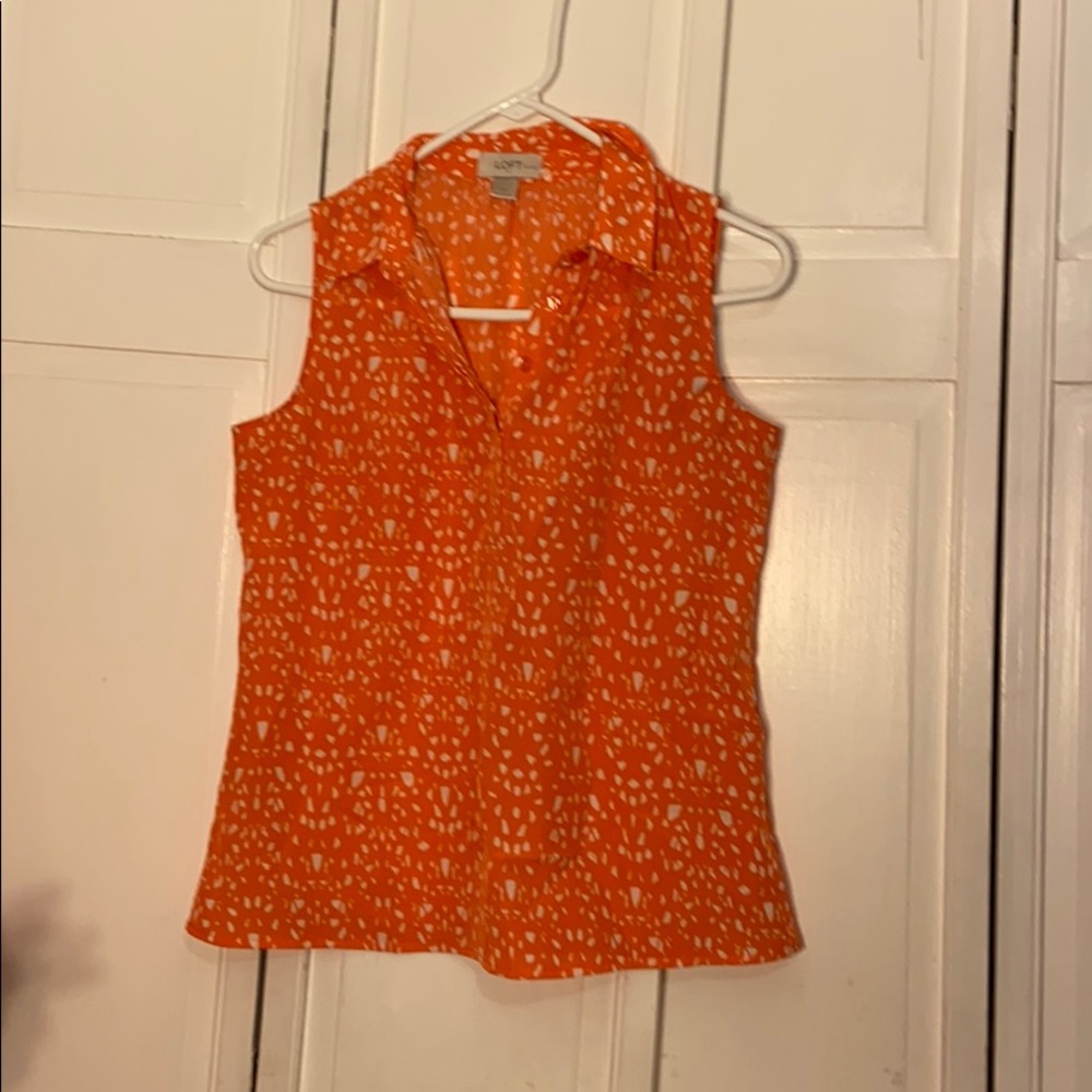 LOFT | orange patterned tank top